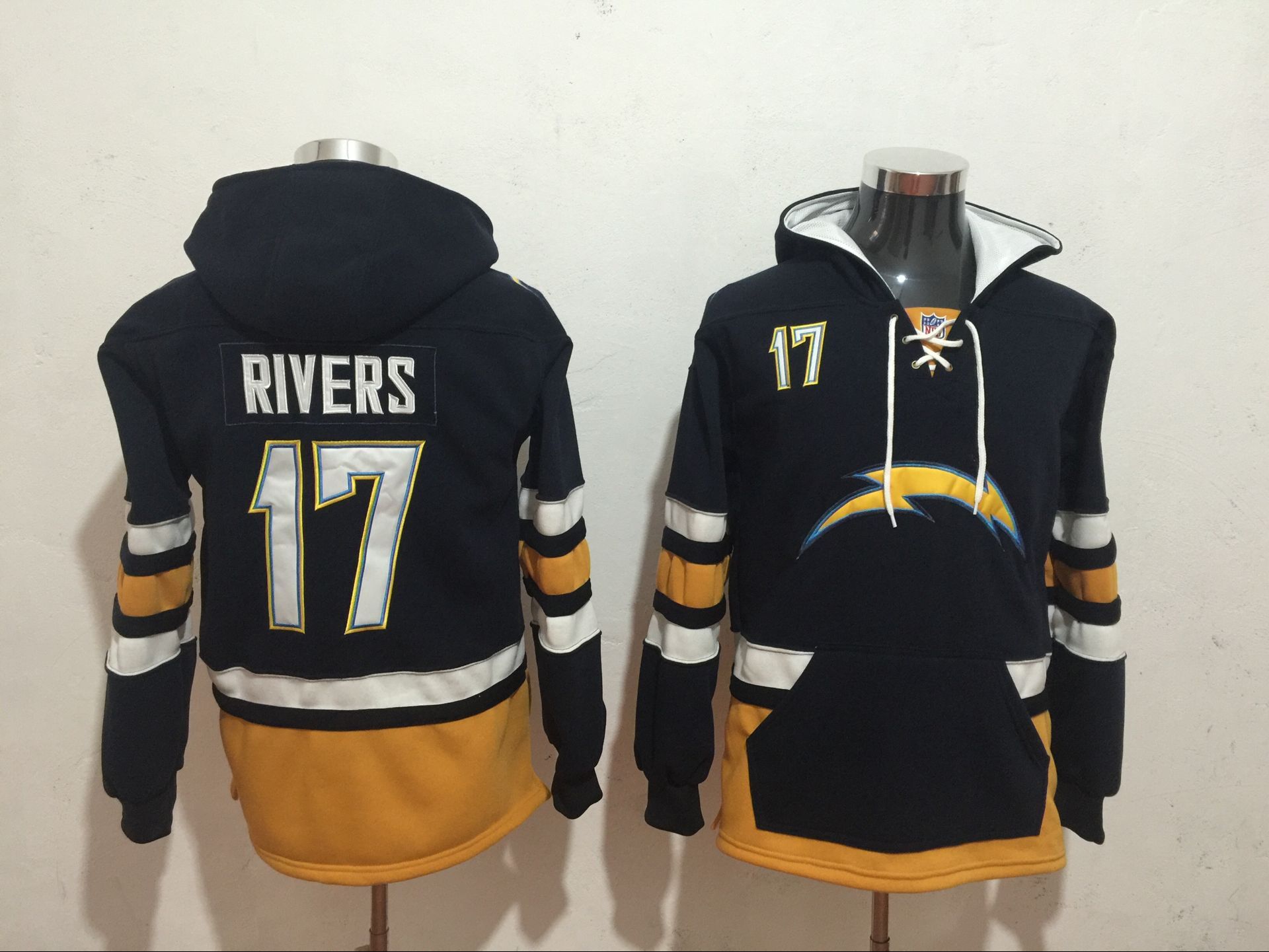 Men NFL Nike Los Angeles Chargers #17 Rivers black Sweatshirts->nfl sweatshirts->Sports Accessory